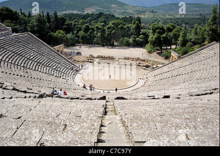 Epidauro Peloponneso Grecia theatre Foto Stock