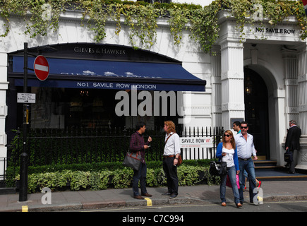 Gieves & Hawkes, No1, Savile Row, Westminster, London, England, Regno Unito Foto Stock