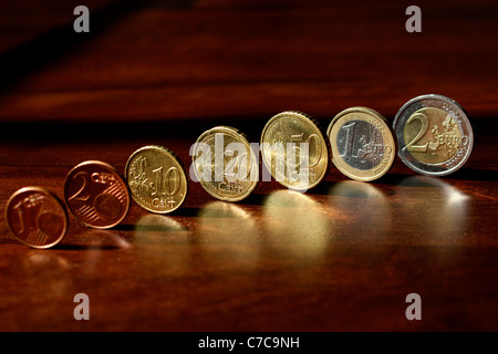 Euromuenzen | monete metalliche in euro Foto Stock