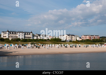 Vista Cityscape Ahlbeck località balneare, isola di Usedom, Mar Baltico, Meclenburgo-Pomerania Occidentale, Germania, Europa Foto Stock