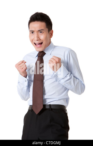 Ritratto di un imprenditore arrabbiato Foto Stock