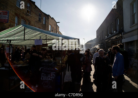 Si spegne al broadway market in dalston east end di Londra Foto Stock