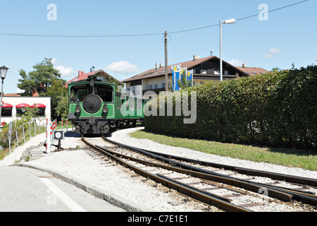 Chiemsee-Bahn treno a vapore, Prien Alta Baviera Germania Foto Stock