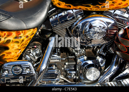 Motore per motociclo custom Harley Foto Stock