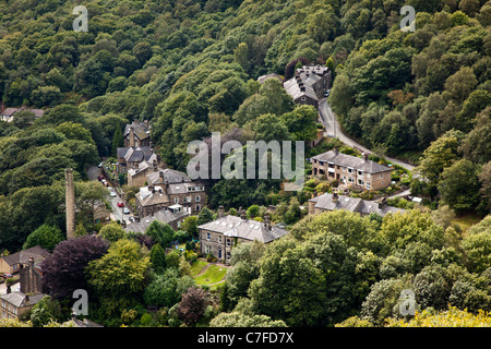 Mytholm da Heptonstall, Calderdale, West Yorkshire Foto Stock