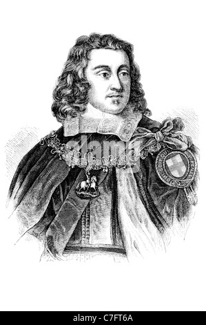 Ritratto di George Monck primo duca Albemarle soldato inglese politico restauro Charles II politica politico europeo Foto Stock