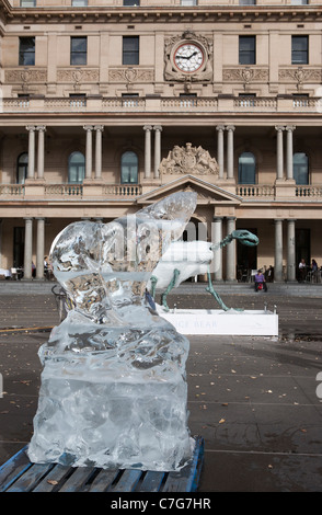 Sydney orso di ghiaccio scultura visita 2011, Australia Foto Stock