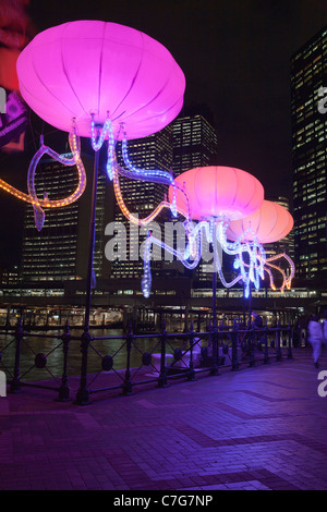 Sydney Harbour luce installazione di scultura, Australia Foto Stock