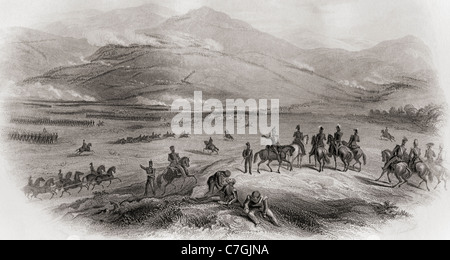 La battaglia del fiume Alma, durante la Guerra di Crimea, Crimea nel 1854. Foto Stock