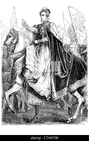 Elizabeth I queen regnant entrando a Londra il cavallo regalia monarch Tudor Dinastia principessa protestante inglese Foto Stock