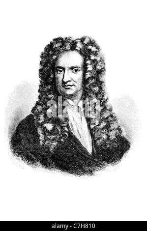 Sir Isaac Newton fisico inglese astronomo matematico filosofo naturale alchemist teologo scienziato filosofo Foto Stock