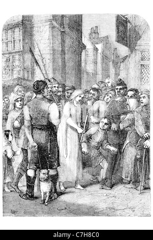 Elizabeth Jane Shore 1445 - 1527 mistress King Edward IV Inghilterra meretrici realm punizione inclusa la penitenza Paolo della Croce Foto Stock