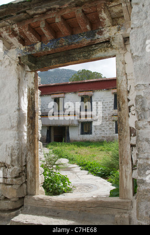 Porta monastero di Drepung Foto Stock