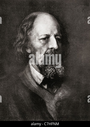 Alfred Tennyson, primo Baron Tennyson, Signore Tennyson, 1809 - 1892. Poeta laureato del Regno Unito. Foto Stock