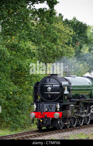 Peppe a1 pacific n. 60163 tornado locomotiva a vapore di avvicinamento stazione highley, shropshire in Severn Valley Railway Foto Stock