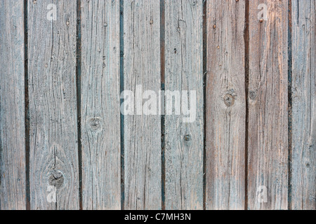 Un frammento di un vecchio, dipinto, recinzione di legno Foto Stock