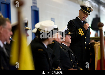 London Ontario, Canada. Settembre 24, 2011. Modifica del comando cerimonia al HMCS Prevost a Londra, Canada. Foto Stock