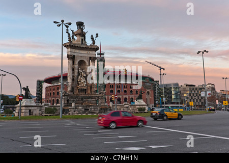 Font màgica, progettato da Josep Maria Jujol, 1928, Plaça d'Espanya square, Barcellona, in Catalogna, Spagna, Europa Foto Stock