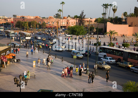 Djemaa el Fna a Marrakech, Marocco Foto Stock