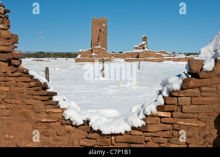 Rovine della Missione di San Gregario de Abo Pueblo spagnolo Foto Stock