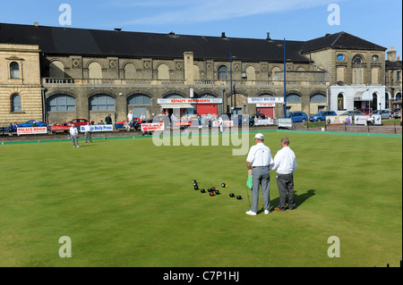 Il Britannia Bowlings verdi Great Yarmouth Norfolk England Regno Unito Foto Stock