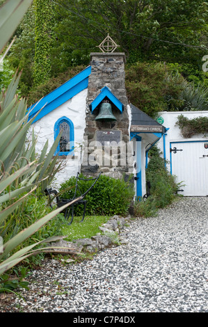 St Gobban la Chiesa in Portbradden, la più piccola chiesa in Irlanda Foto Stock