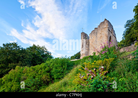 Ruderi del Castello normanno in Knaresborough, North Yorkshire. Foto Stock