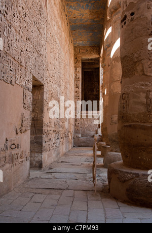 Medinet Habu Tempio di Luxor, Egitto Foto Stock