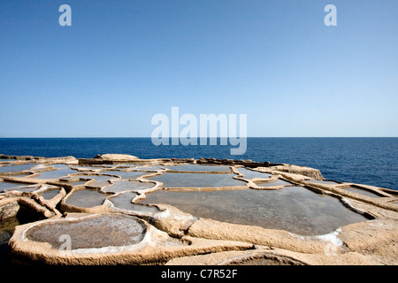 Saline a Marsalforn, Gozo Foto Stock