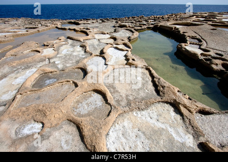 Saline a Marsalforn, Gozo Foto Stock