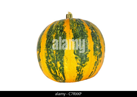 Zucca matura, isolato su bianco Foto Stock