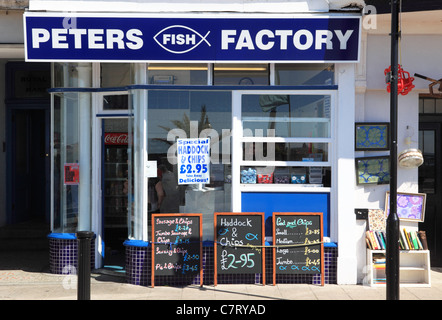 Pesce e chip shop, in parata in Margate, Kent, England, Regno Unito Foto Stock