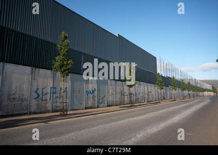 Belfasts pace parete linea, Belfast, Irlanda del Nord, Regno Unito Foto Stock