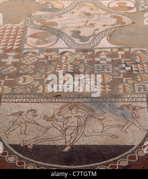 Inghilterra Kent Lullingstone Roman Villa mosaico Foto Stock