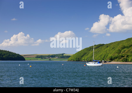 Fiume Daugleddau imbarcazioni al Lawrenny Quay Pembrokeshire Wales Foto Stock