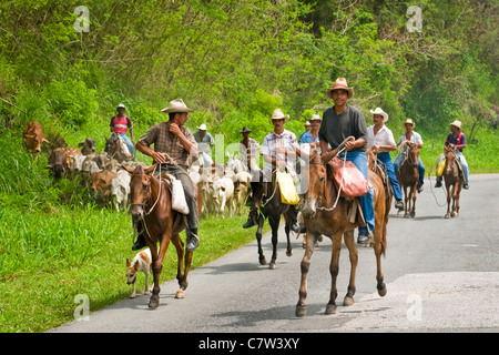 Cuba, El Cobre, ritratto del contadino Foto Stock