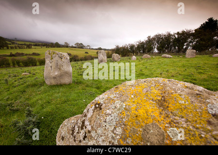 Irlanda, Co Wicklow, Hollywood, del pifferaio pietre, pre-historic stone circle Foto Stock