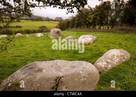 Irlanda, Co Wicklow, Hollywood, del pifferaio pietre, pre-historic stone circle Foto Stock