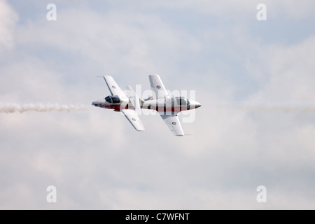 Giugno 26, 2011. San Tommaso Ontario in Canada. Le forze canadesi 431 Aria squadrone dimostrativo 'Snowbirds' eseguire ad un air show. Foto Stock