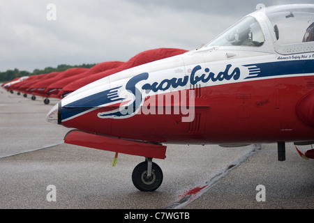 San Tommaso, Canada - 24 giugno 2011. Il naso di un Canadair CT-114 Tutor jet utilizzati dalle forze canadesi Snowbirds. Foto Stock