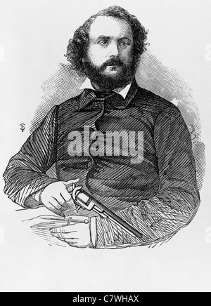 Ritratto d'epoca dell'inventore americano e dell'industriale Samuel Colt (1814 - 1862). Foto Stock