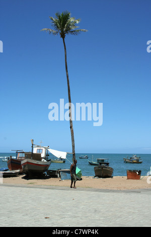 Vista della spiaggia di Praia do Forte, Bahia, Brasile. Foto Stock