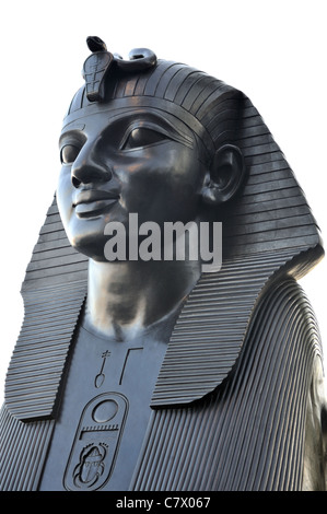 Sphinx Cleopatra Needle fiume Tamigi Londra Foto Stock