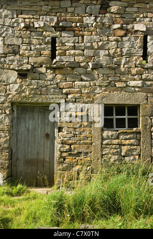 Yorkshire Dales fienile parte anteriore Foto Stock