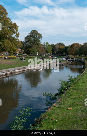 Droitwich Junction canal in vigne Park, Droitwich Spa, Worcestershire, Regno Unito Foto Stock