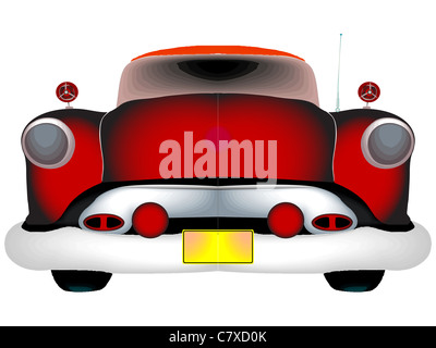 Rosso classico auto contro uno sfondo bianco, astratto arte vettoriale illustrazione Foto Stock