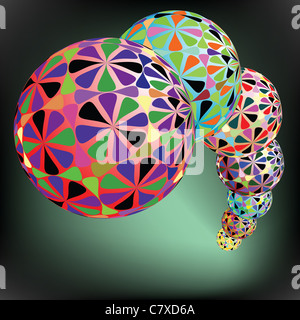 Bolle geometrico disegno astratto arte vettoriale illustrazione Foto Stock