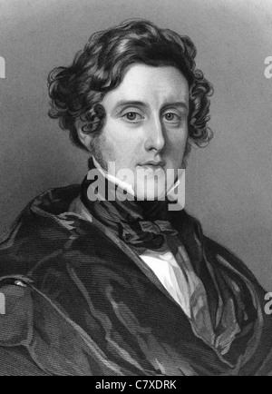 Anthony Ashley-Cooper, 7° Conte di Shaftesbury (1801-1885) su incisione dal 1837. Politico inglese e filantropo. Foto Stock