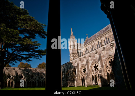 Vista della cattedrale di Salisbury, Salisbury, Regno Unito Foto Stock