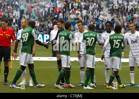 Vancouver Whitecaps vs legnami Portland partita di calcio Foto Stock